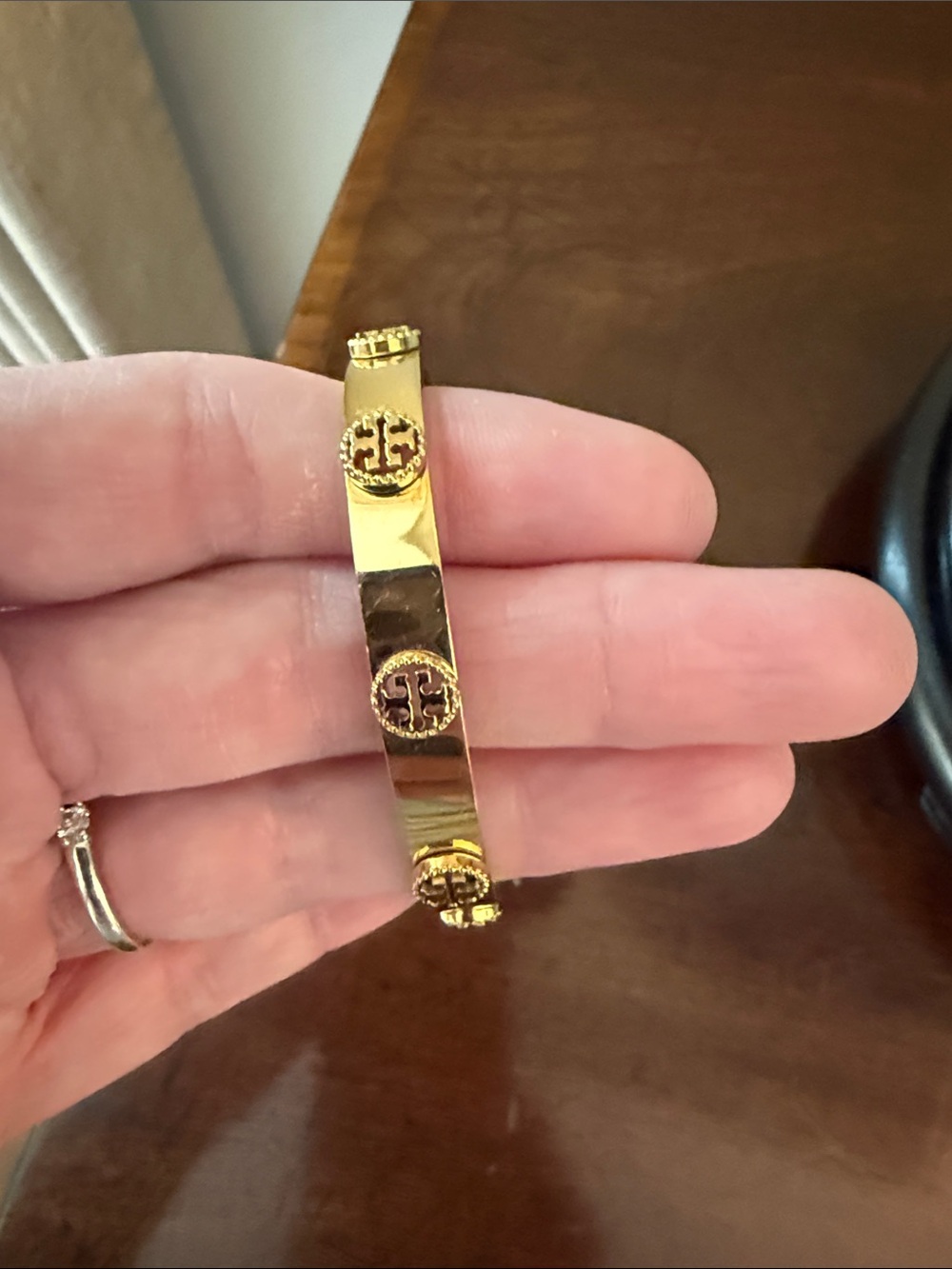 Gold Logo Accent Women's Cuff Bracelet